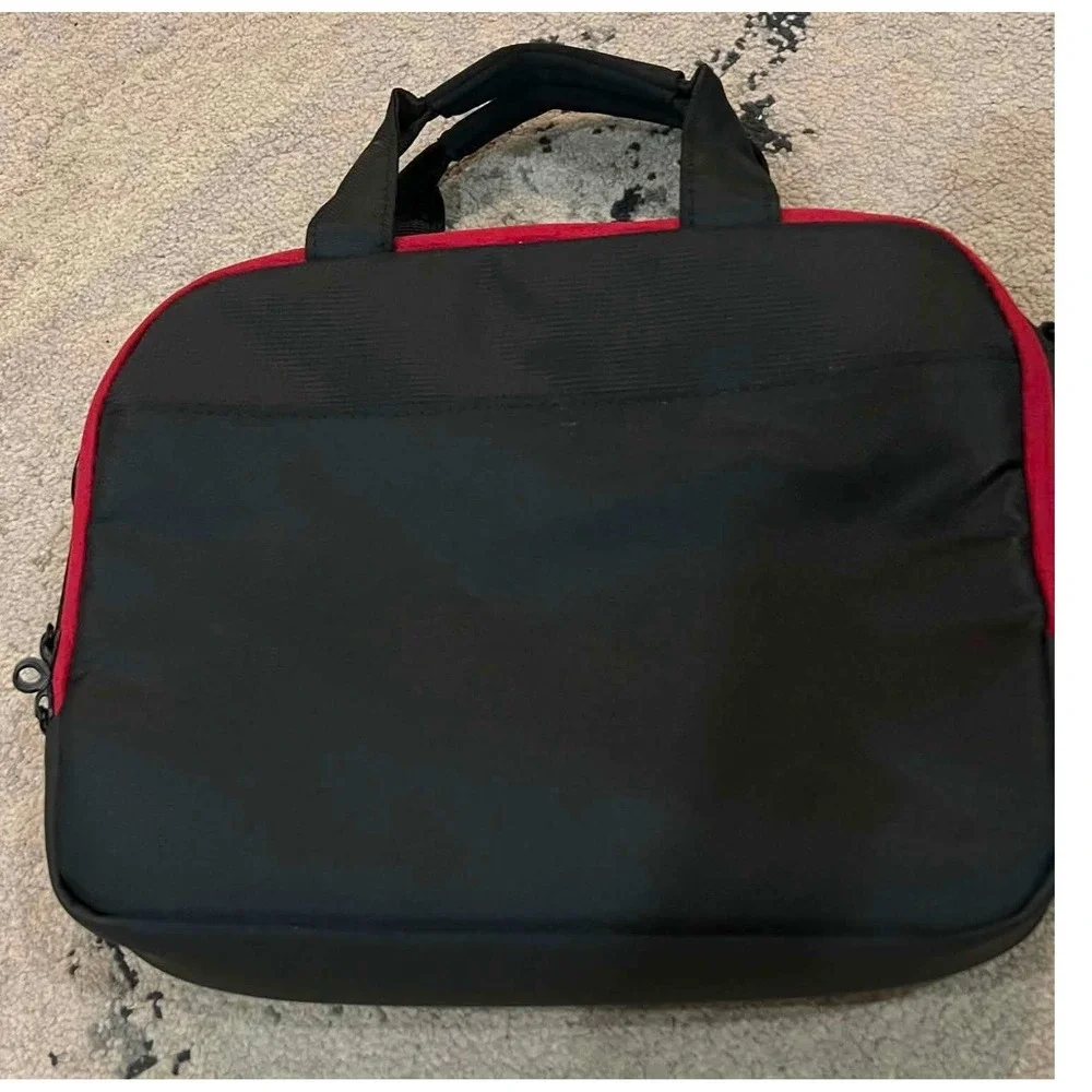 Targus for Dell Laptop Messenger Bag Black Red Padded Business Carrying Case